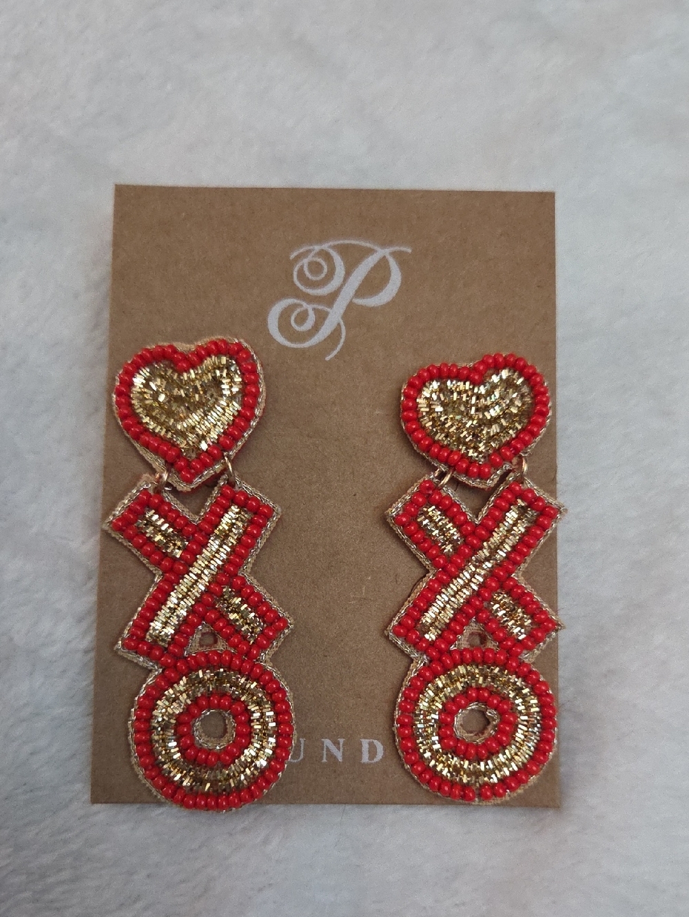 Plunder Beaded XOXO Drop Earrings